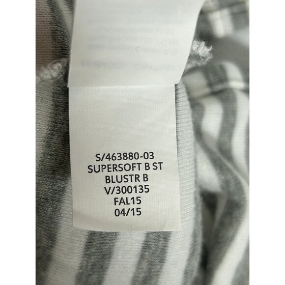 Gap Women's Stripe Super Soft Boat Neck Long Sleeve Top in Gray/White - Sz M - Picture 5 of 5